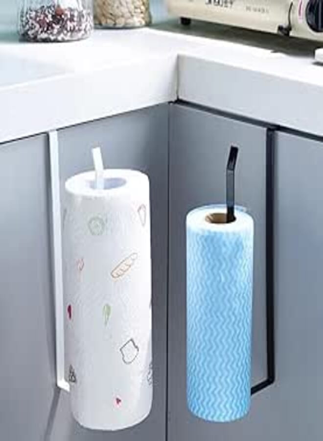 Spaceshoop Punch-free Kitchen Paper Towel Rack, Special Cabinet, Hanging Paper Rack, Storage Rack, Oil Absorbing Plastic Roll Set - 1 Piece (White)
