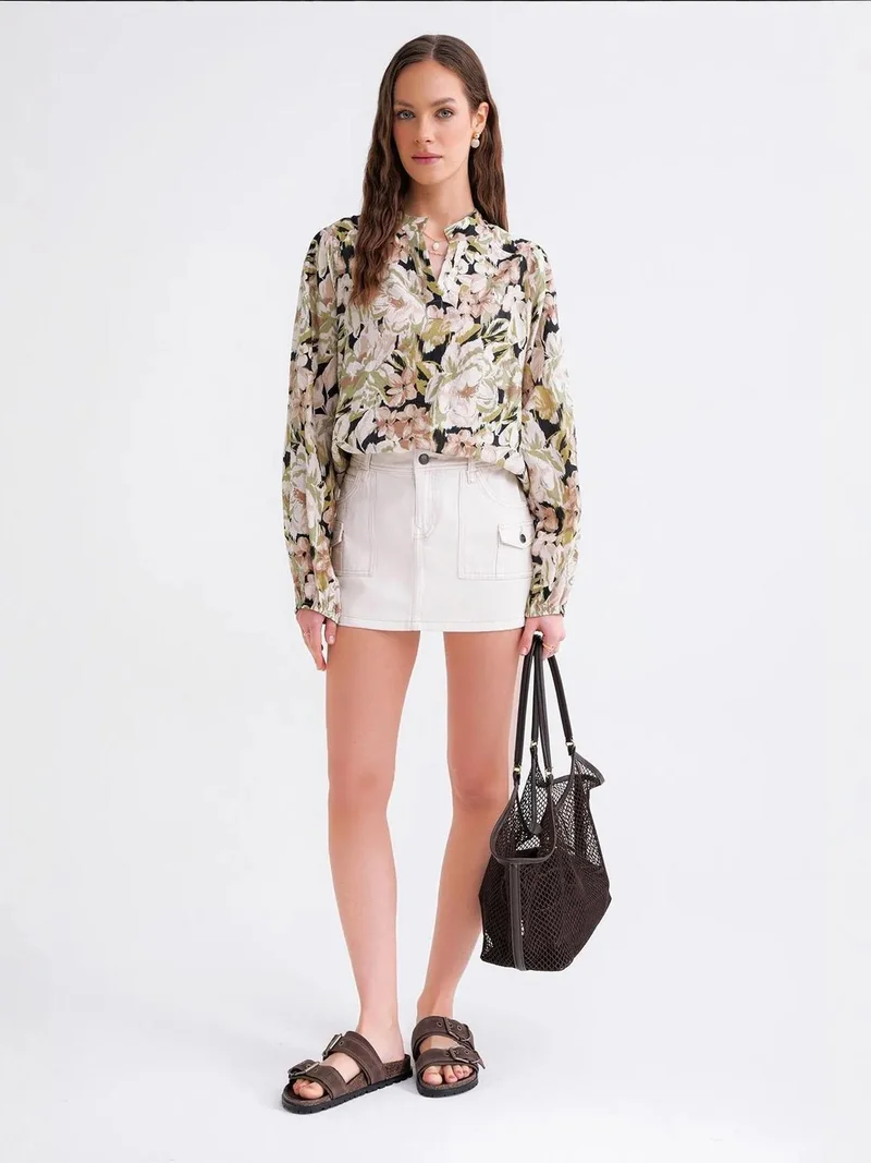 MixRay Mixray Flowering Long Sleeve Blouse