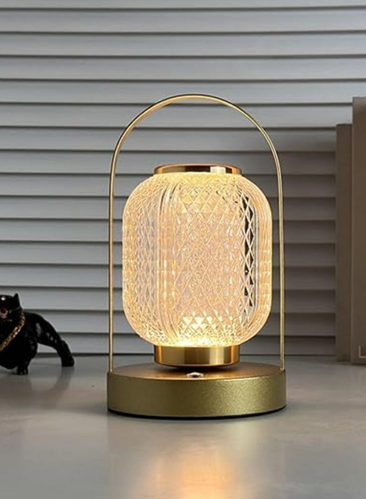 Happy Light Rechargeable Acrylic Diamond Table Lamp White - Image 1