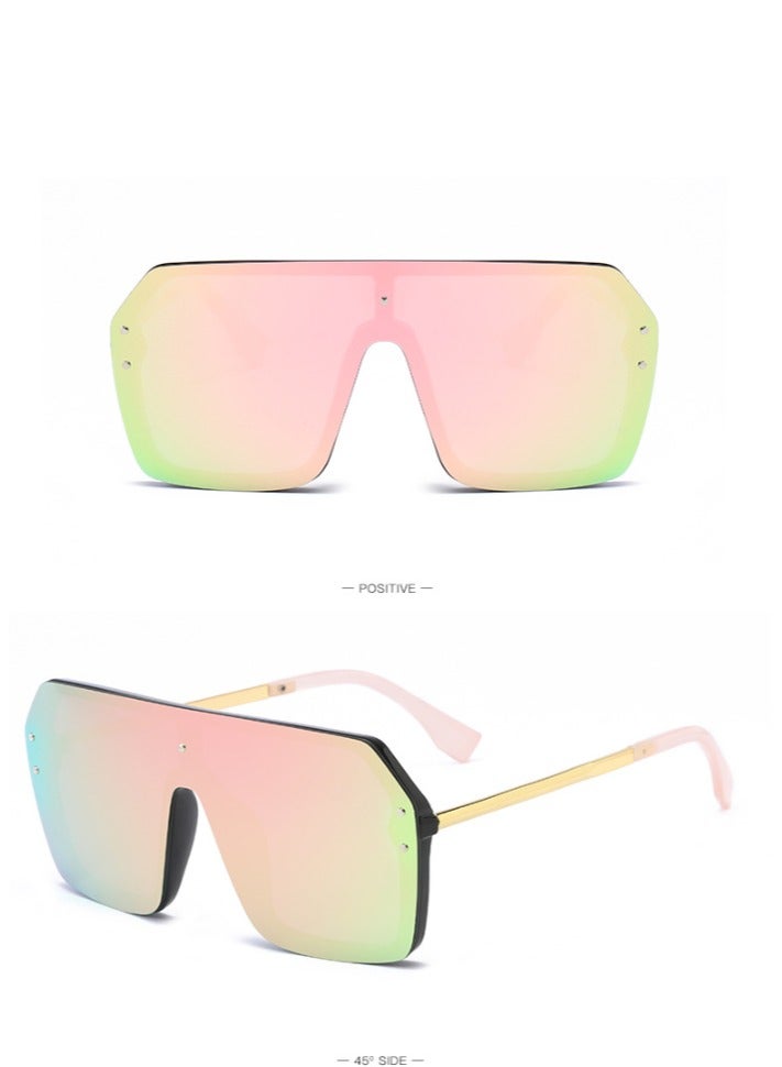 One Piece Flat Top Oversized Sunglasses - Image 1