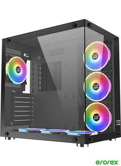 Aquarius Plus Tower Casing (ATX, USB3.0x2 + USB2.0x1, Front & Left TG, 7PCS CY120 Fan, Frontx3 + Bottomx3 + Rearx1) - Black | EN46423