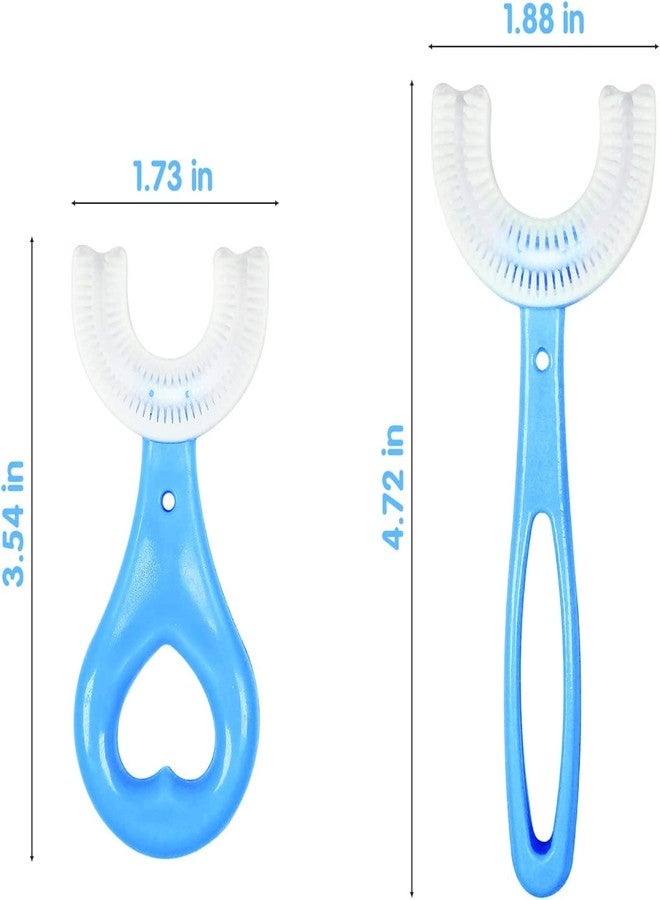 OCER Kids U-Shaped Kids Manual Toothbrush Food Grade Soft Silicone Brush Head, Teeth Cleaning Brush For Kids,Blue - Image 4