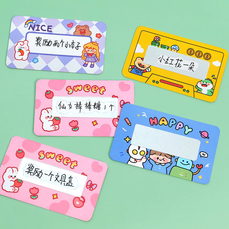 Cartoon Scratch-Off Cards – Handwritten Interactive Greeting Cards for Students - Image 5