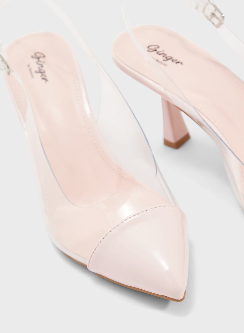 Ginger Clear Sling Back Heeled Pump  - Image 4