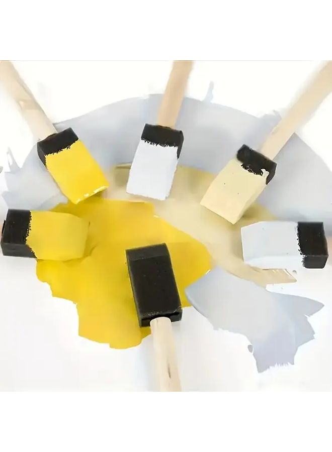20pcs Black Sponge Foam Paint Brushes With Wooden Handles For Crafts And Acrylics - Image 4