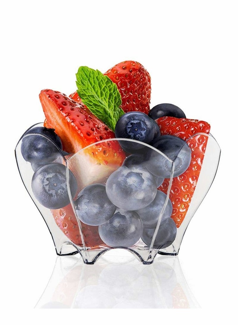 SOLARAE 100pcs Mini Parfaits Dessert Cups with Spoons, Clear Small Serving Disposable Bowl Dessert Plates for Chocolate Desserts, Appetizers - Image 5