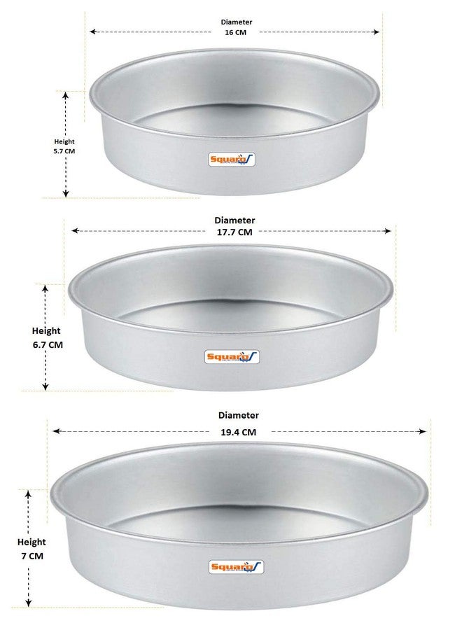SQUARO Aluminum Cake Mould Baking Tools Easter Bread Baking Tool Supplies Cake Bakeware Pan Cake Tins (Set of 3 Pcs.) - Image 4
