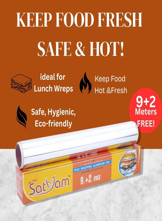 Satyam Aluminium Foil for Food Wrapping, 11 Micron, 9m + 2m Free Multipurpose Food Warm and Hygienic | Ideal for Storing, Packing, Wrapping, and Serving - Image 2