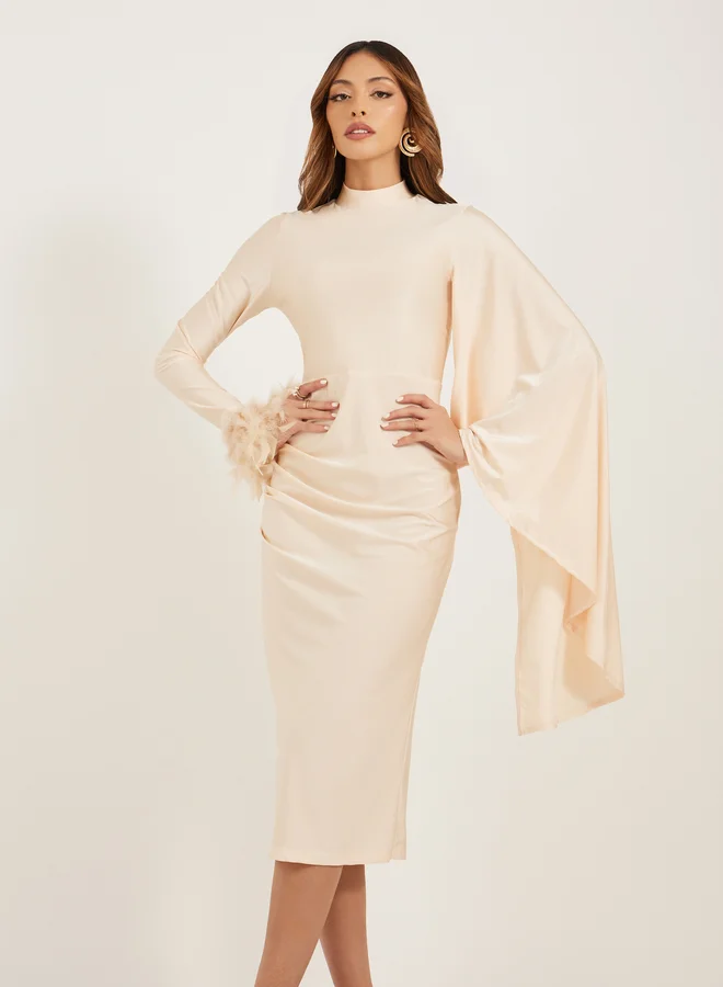 Styli Satin Drape Dress