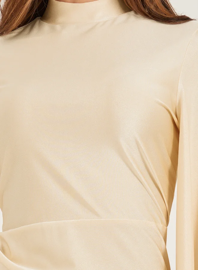 Styli Satin Drape Dress