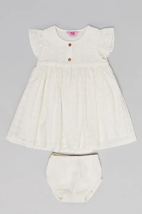 أر أند بي Schiffli Fit & Flare Dress with Bloomers