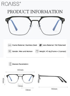 roaiss 3-in-1 Magnetic Polarized Clip-On Sunglasses Set, Blue Light Blocking Glasses with Magnetic Polarized Lens and Magnetic Night Vision Lens, Versatile Eyewear for Day and Night Use for Men and Women  - Image 3