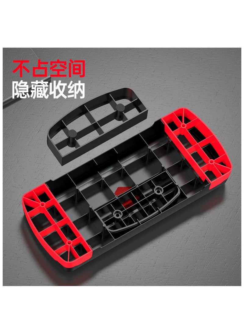 Generic 2In1 Fitness Aerobic Step & Balance Pedal With Slope Adjustment And Pull Ropes 68x28x10/15 CM, BlackxRed  - Image 2