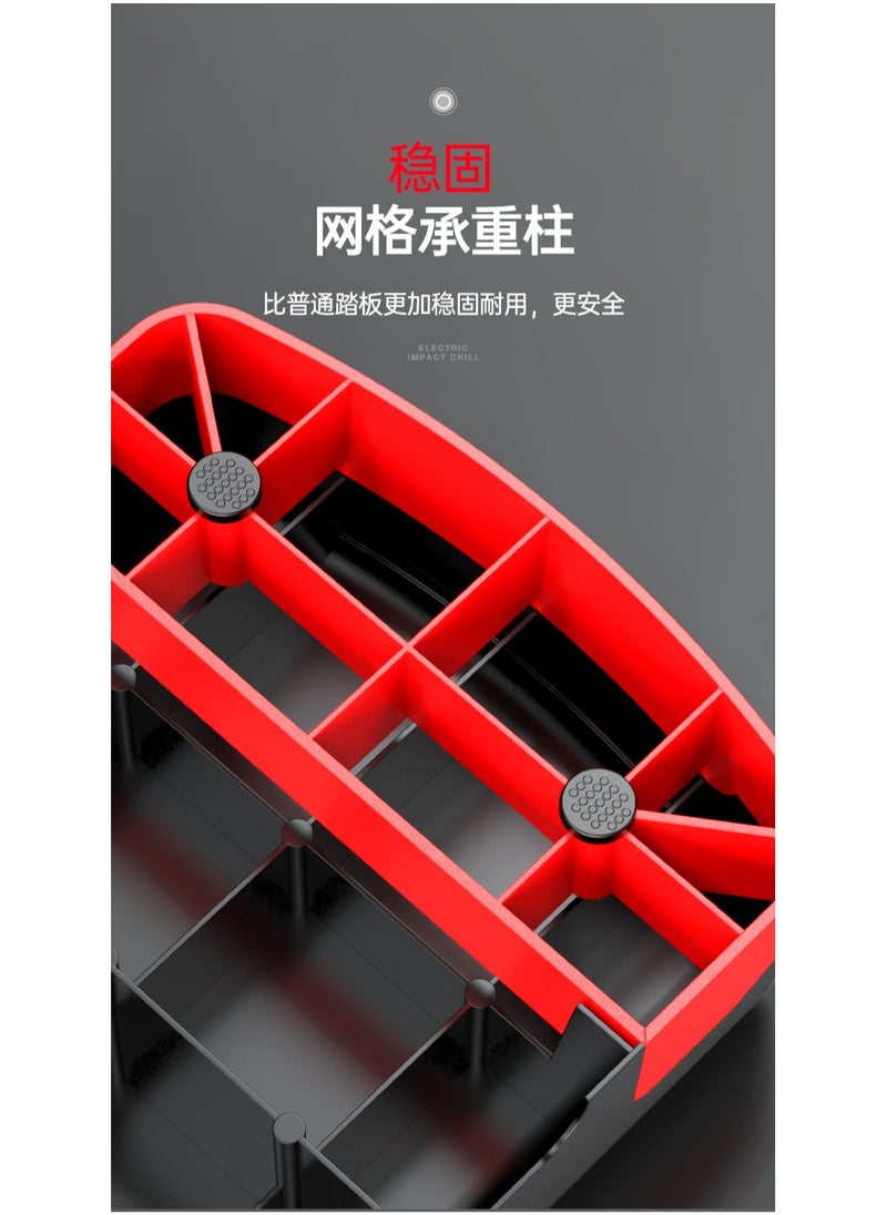 Generic 2In1 Fitness Aerobic Step & Balance Pedal With Slope Adjustment And Pull Ropes 68x28x10/15 CM, BlackxRed  - Image 4