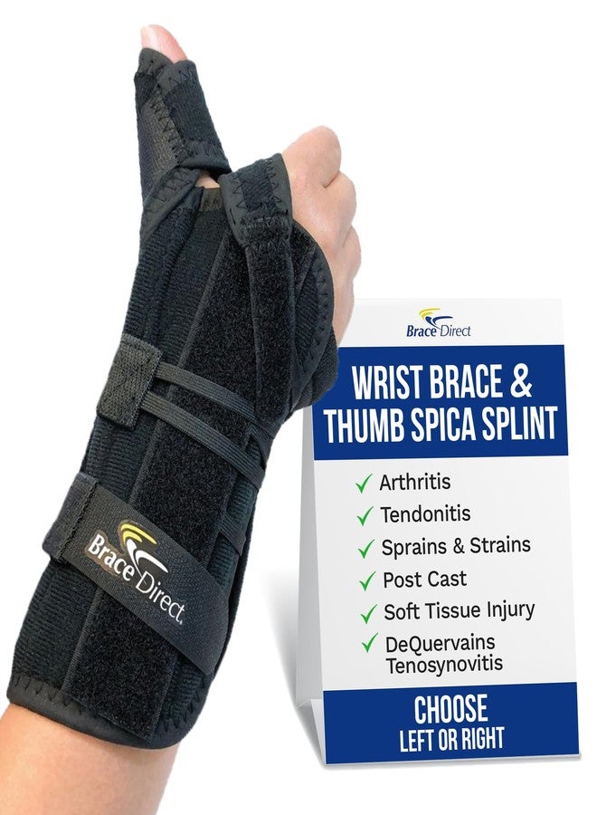 براس دايركت دعامة معصم وجبيرة إبهام من Brace Direct - دعم لمتلازمة النفق الرسغي، والتهاب المفاصل، والتهاب الأوتار، وإبهام حارس الصيد، والتعافي بعد الجبيرة، وداء دي كيرفان (اليمين - مقاس واحد يناسب الجميع) - Image 1