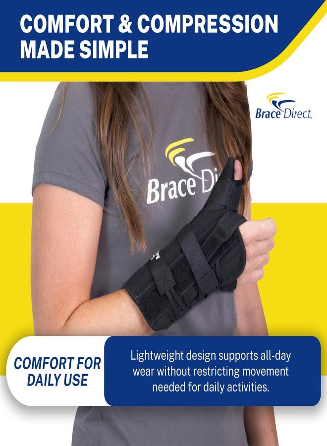 براس دايركت دعامة معصم وجبيرة إبهام من Brace Direct - دعم لمتلازمة النفق الرسغي، والتهاب المفاصل، والتهاب الأوتار، وإبهام حارس الصيد، والتعافي بعد الجبيرة، وداء دي كيرفان (اليمين - مقاس واحد يناسب الجميع) - Image 4