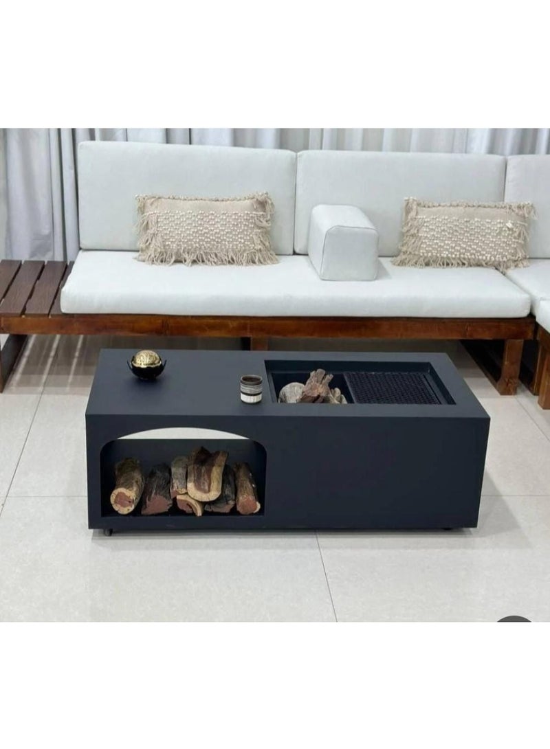 Decorative wood grill, dimensions: Height: 43 cm, Length: 120 cm, Width: 60 cm