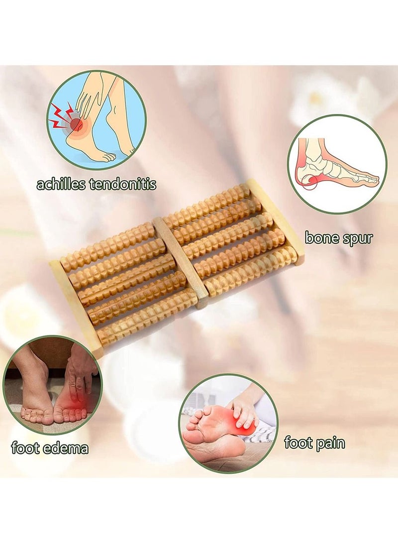 Wooden Foot Massage Roller Reflexology Stress Massager Fitness Health Care Pain Relief Colorful Massage Roller - Image 4