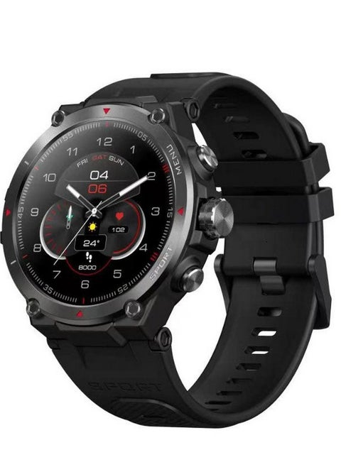 Zeblaze Stratos 2 AMOLED 1.3 Inch Display GPS Built-in Bluetooth V5.0 Smartwatch with 24H Health Monitor, 240+ Watch Faces & Up to 25 Days Battery Life Android iOS - Meteorite Black