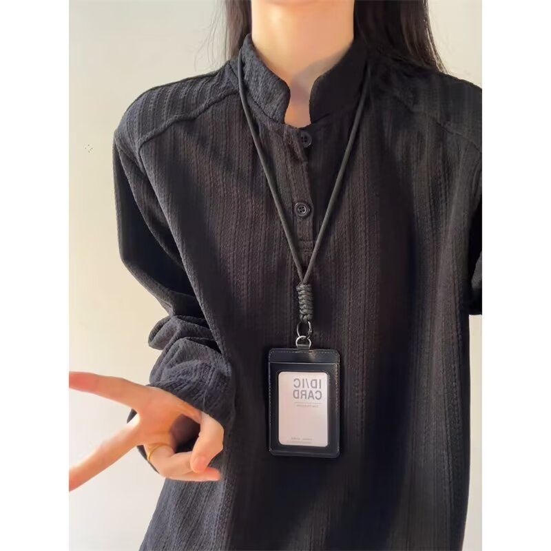 Fishbone Pattern Henry Collar Sweatshirt for Women,Autum Heavy Houndstooth Long-Sleeved T-Shirt Polo Inner Layering Shirt