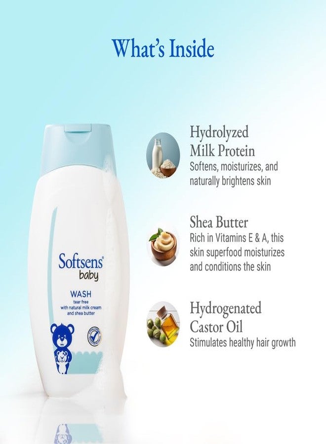 Softsens Baby TEAR FREE Baby Wash with natural milk cream & shea butter (200ml x Pack of 2) - Image 2