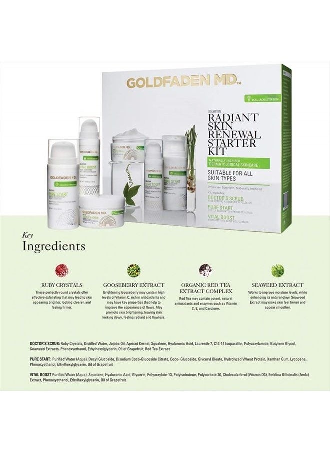 Goldfaden MD Radiant Skin Renewal Starter Kit | Complete Skin Care Regime including Exfoliator, Cleanser & Daily Moisturizer | 3 Pc. Set  - Image 4