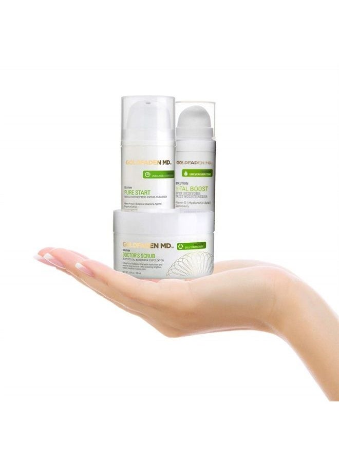 Goldfaden MD Radiant Skin Renewal Starter Kit | Complete Skin Care Regime including Exfoliator, Cleanser & Daily Moisturizer | 3 Pc. Set  - Image 5
