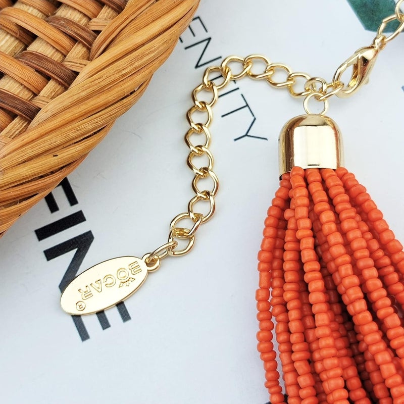 Bocar Multi Layer Chunky Bib Statement Seed Beads Cluster Collar Necklace for Women Gift (NK-10351) - Image 5