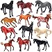 Chalyna 12 Pieces 23 Tiny Horse Figurines Toy Set Plastic Pony Small Foal Figures Farm Mini Animal Toy Gift for Kids Miniature Horse Playset Easter Birthday Party Favors for Club Cake Topper - Image 3