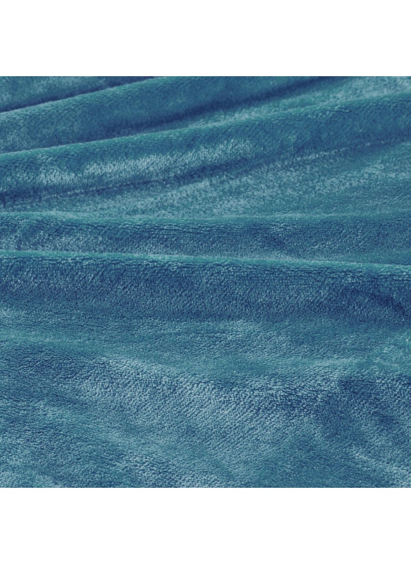 Comfort Spaces Comfort Spaces Angel Wrap Hooded Wearable Blanket Throw  Ultra Soft Giftable Plush To Sherpa Poncho Blanket Wrap With Pockets  Cozy and Warm Shawl Gift for Her  58""x72""  Teal  - Image 4