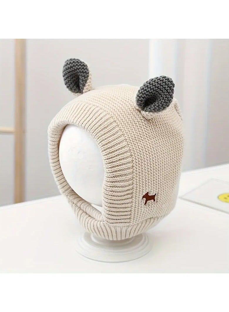 A Knitted Woolen Hat For Kids With Fleece Lining For The Ears, Suitable For Boys And Girls Up To 3 Years Old. - Image 3