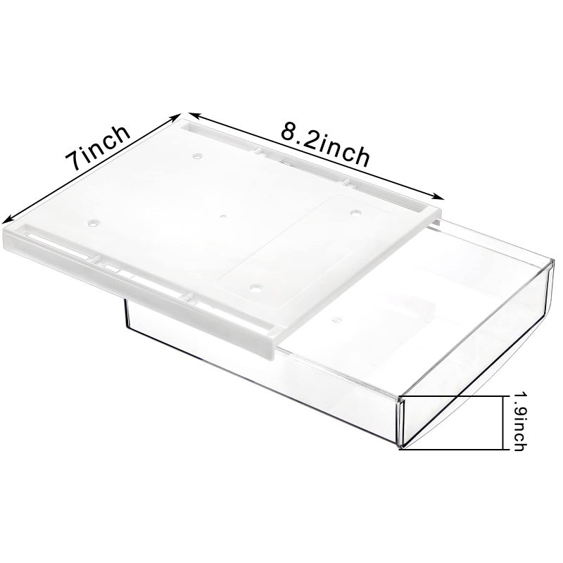 SOUJOY 3 Pack Under Desk Drawer, Self-Adhesive Slide Out Organizer Tray, Plastic Stick On Table Hidden Attachable Drawer Tray for Office Home School Kitchen - Image 2