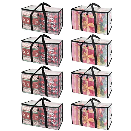BALEINE 8-Pack Oversized Moving Bags with Reinforced Handles, Heavy-Duty Storage Tote for Clothes, Moving Supplies (Clear, 8-Pack) - Image 1