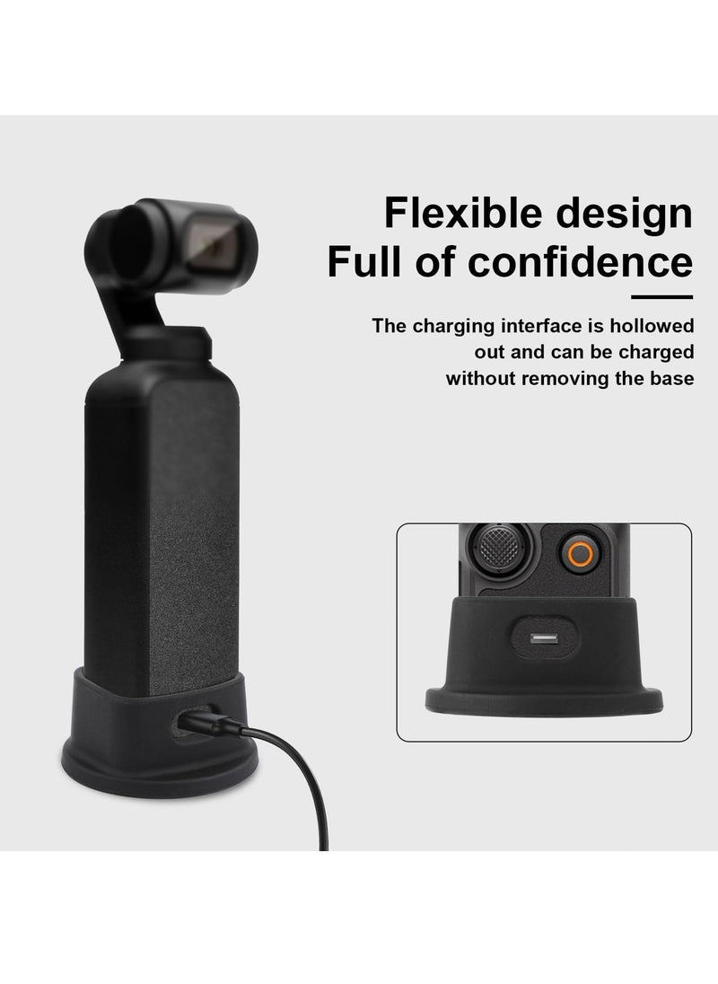 Oasisgalore - Black Silicone Desktop Bracket Desktop Mount for DJI Osmo 3 and Pocket 3 - Stable Camera Stand - Image 1