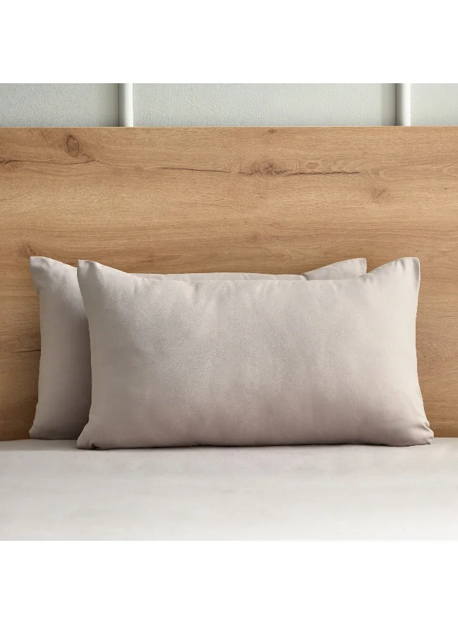 Home Box Derby 2-Piece Solid Microfiber Pillowcase Set - 45x70 cm