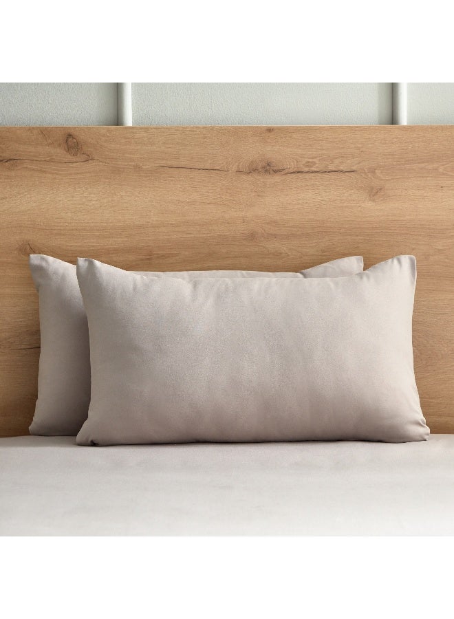 Home Box Derby 2-Piece Solid Microfiber Pillowcase Set - 45x70 cm - Image 2