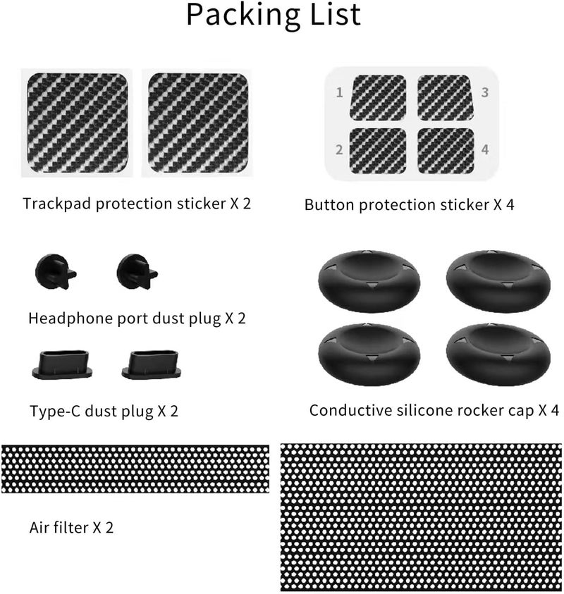 New World Accessories for Steam Deck, Touch Protector Dust Plug Silicone Thumb Grip Caps for Steam Deck Vent Dust Filter Cover with Trackpads Skins - 9 in 1 - Image 2