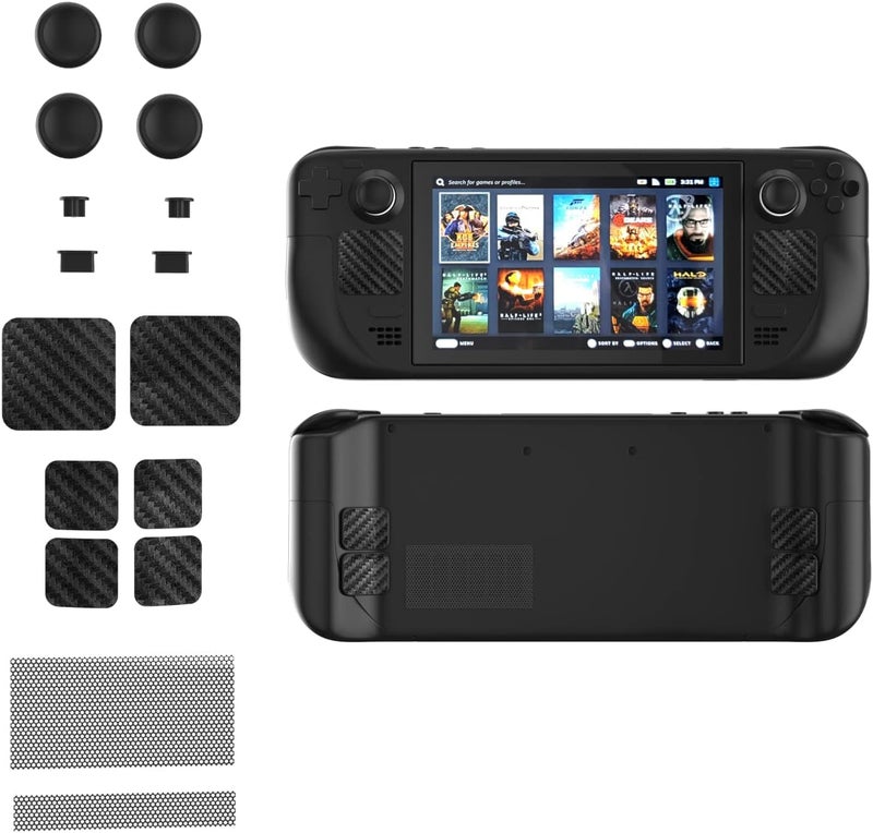 New World Accessories for Steam Deck, Touch Protector Dust Plug Silicone Thumb Grip Caps for Steam Deck Vent Dust Filter Cover with Trackpads Skins - 9 in 1 - Image 1