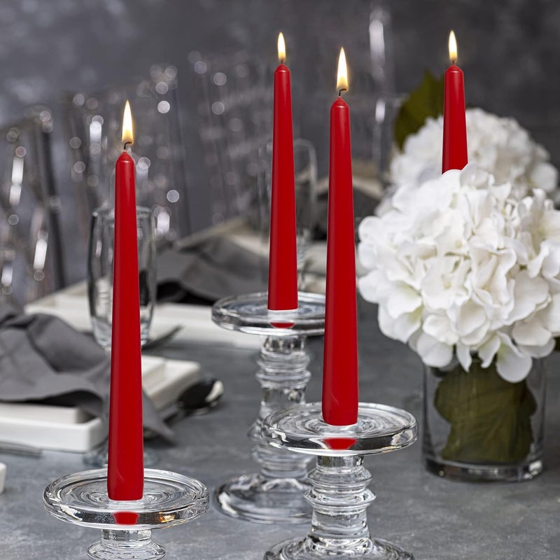 BOLSIUS 60 Count Unscented 10 Inch Red Household Taper Candles - 8 Hours Burn Time - Premium European Quality - Smokeless Dripless Taper Candlestick - Great for Special Occasion, Church, and Everyday - Image 5