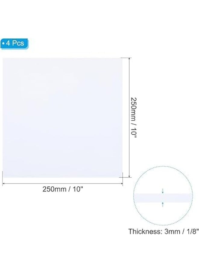 Horoof Home Horoof Home® Premium White Acrylic Sheets (4 Pack) – 25x25 cm, 3mm Thick  - Image 2