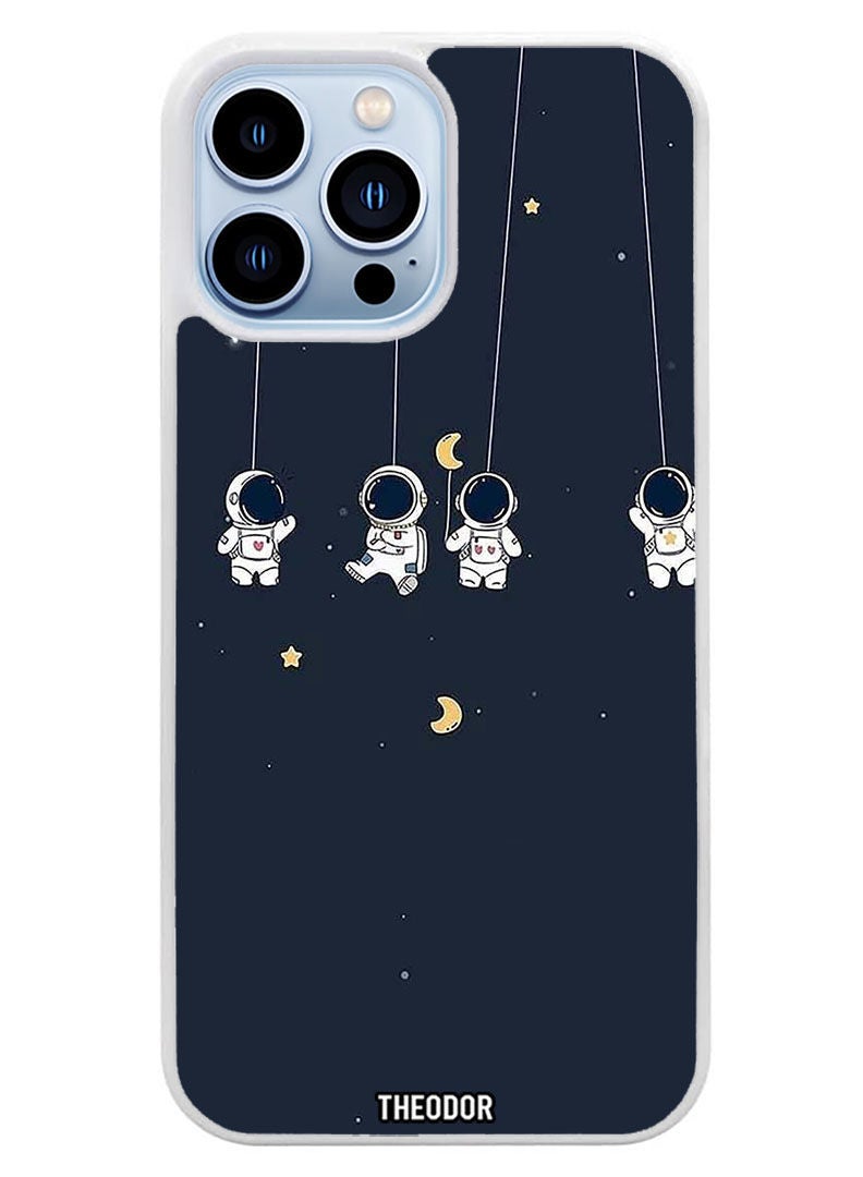 Theodor Protective Case Cover For APPLE IPHONE 14 Pro Max Atronauts (White Bumper) - Image 1