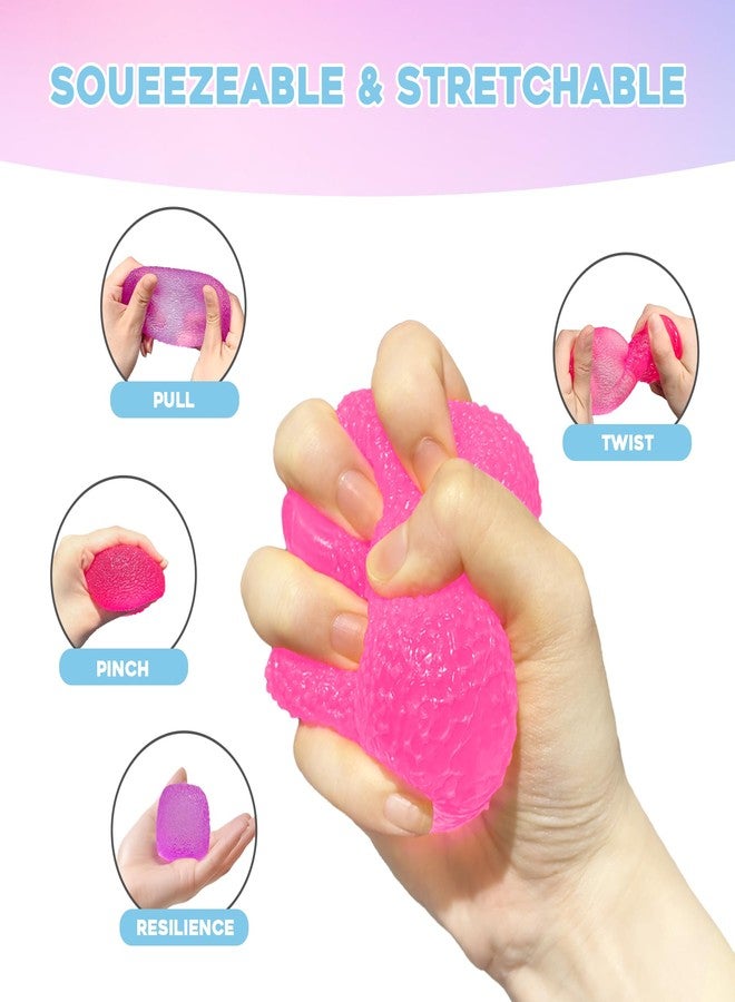 AuraGlaze Squishy Fidget Toys Stress for Kids and Adults, Super Solid Squeeze Ball, Sensory for Stress Relief, Birthday, Easter Basket Stuffers and Party Favors(Pink) - Image 3