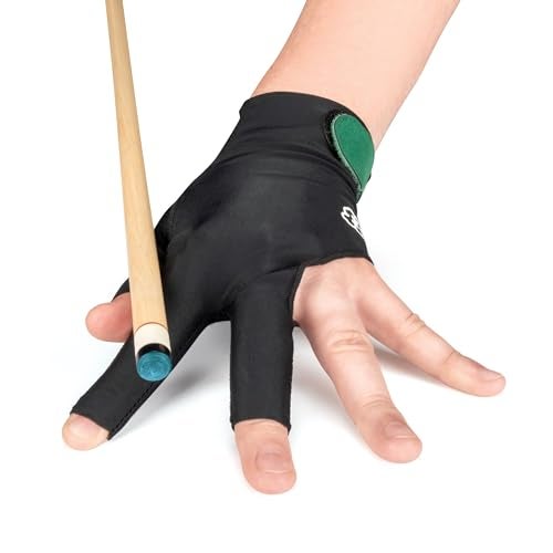 McDermott Billiard Pool Cue Glove - for Left Hand (Right-Handed Player) (Black, Medium) - Image 1