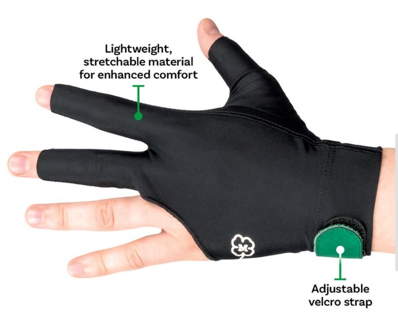 McDermott Billiard Pool Cue Glove - for Left Hand (Right-Handed Player) (Black, Medium) - Image 5