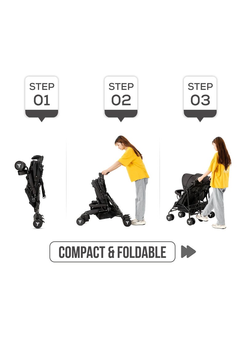 Lightweight Baby Twin Stroller Fellow, Easy To Maneuver - Black - pzsku/Z67DA56B8B5A6B3E2349FZ/45/_/1688735385/34a1bd5f-b2c5-4a1e-a48e-8766f20cf41c