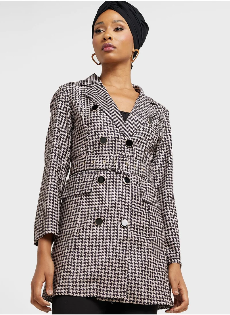 Khizana Double Breasted Lapel Coat