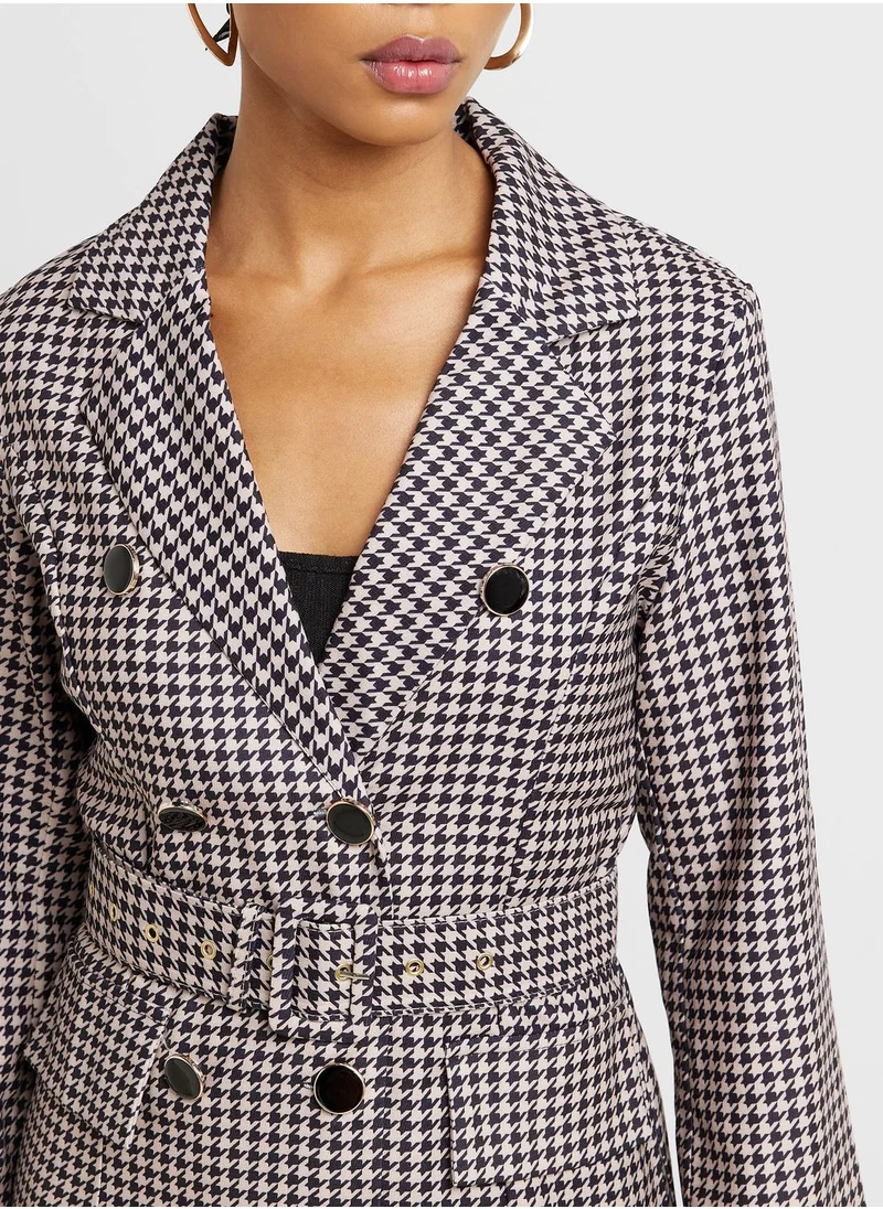 Khizana Double Breasted Lapel Coat