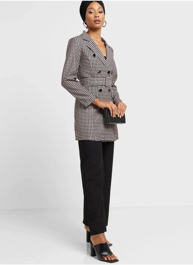Khizana Double Breasted Lapel Coat