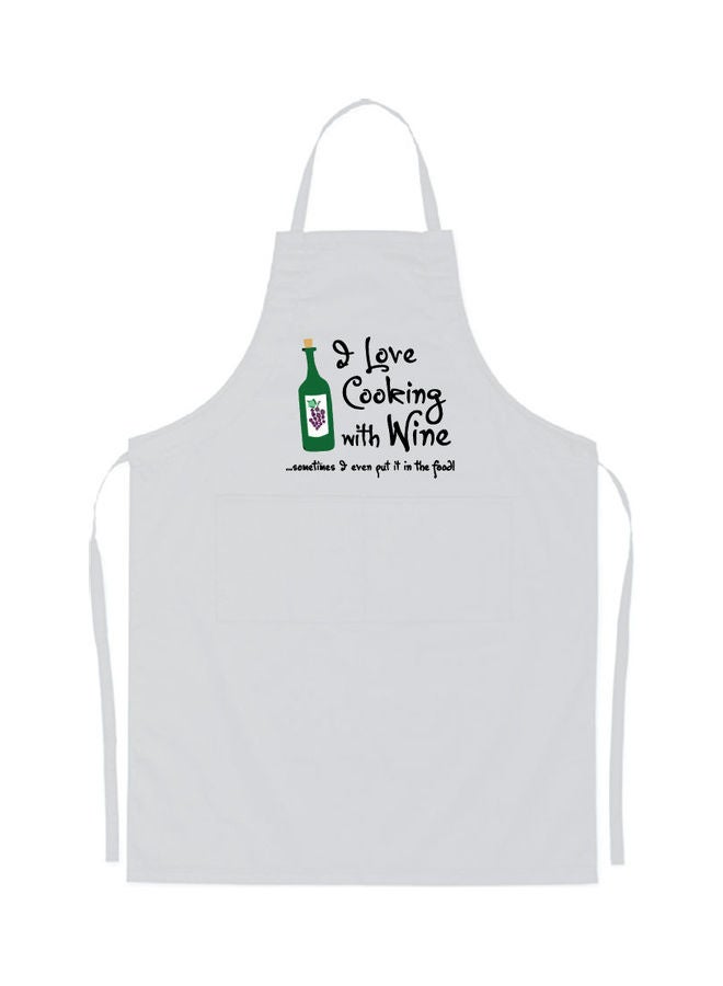 NIBEMINENT Quote Printed Apron Grey/Black/Green 98x69.5cm - Image 1