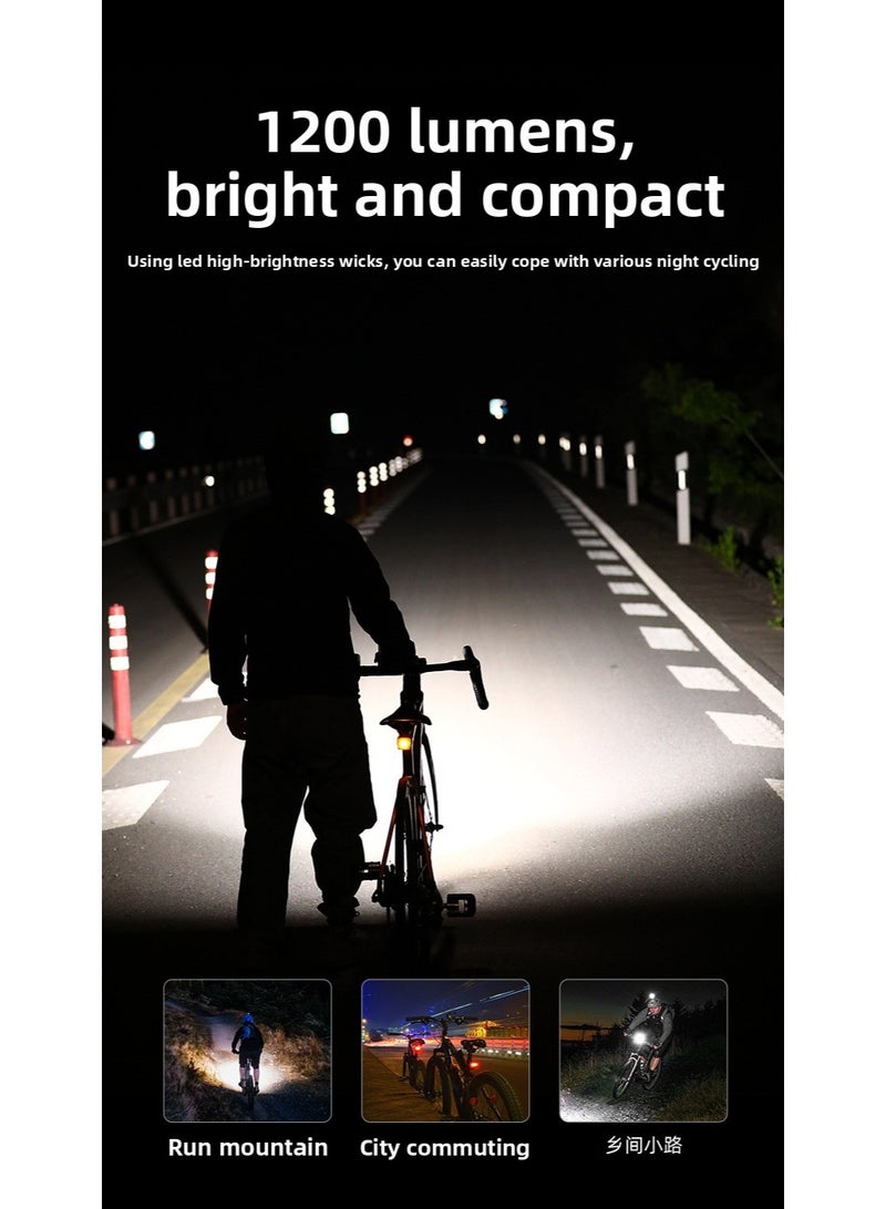 ESLNF Bicycle Light with Wireless Remote Control, 1200 Lumens LED Bike Light, 3200mAh Rechargeable Battery, Multiple Lighting Modes, Type-C Charging - Image 4